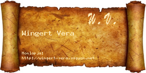 Wingert Vera névjegykártya